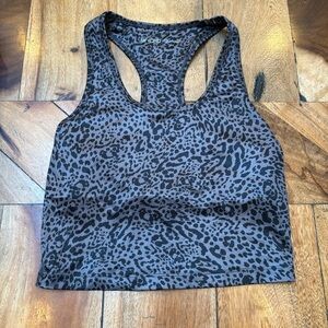 Beyond Yoga Cropped Leopard Print Racerback Tank Top
